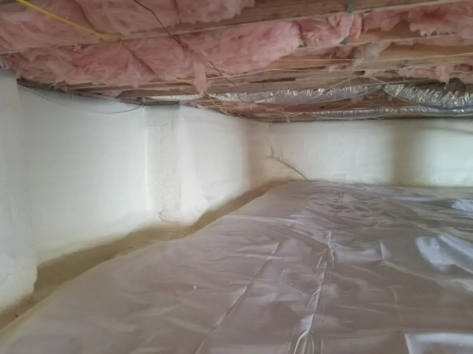 Crawl space encapsulation with closed-cell spray foam for Roof Leak Repair in Leesburg
